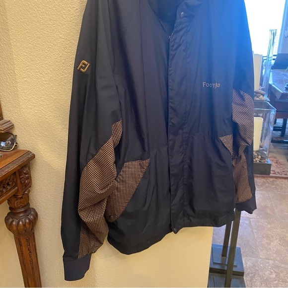 Vintage FOOTJOY Men Black Brown Houndstooth Golf Jacket Size XL - Picture 2 of 10
